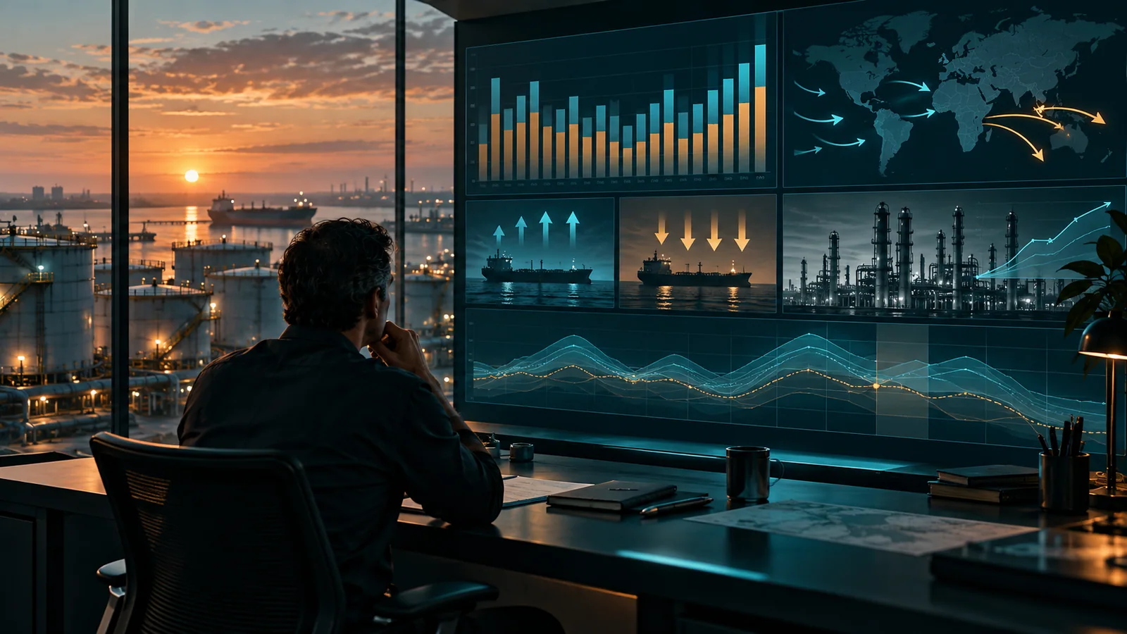 An analyst compares weekly crude inventories with imports, exports, refinery runs, and seasonal patterns.